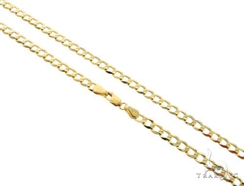 14k Yellow Gold Hollow Cuban Curb Link Chain 18 Inches 5mm   65455