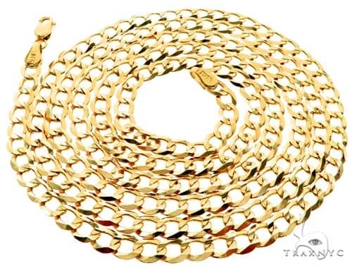 14k Yellow Gold Hollow Cuban Curb Link Chain 18 Inches 5mm   65455