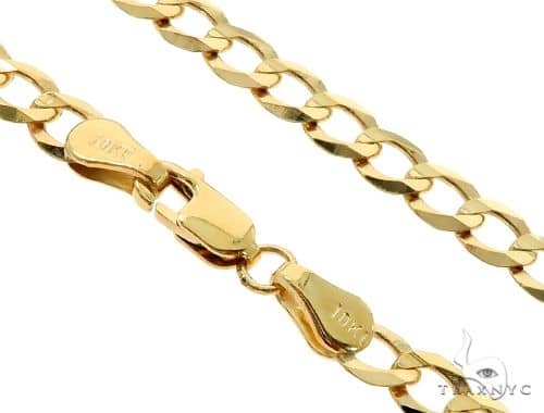 14k Yellow Gold Hollow Cuban Curb Link Chain 18 Inches 5mm   65455