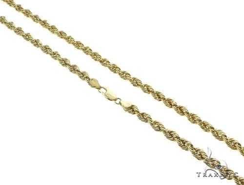 10k Yellow Gold Solid Rope Link Chain 24 Inches 4.3mm 70545