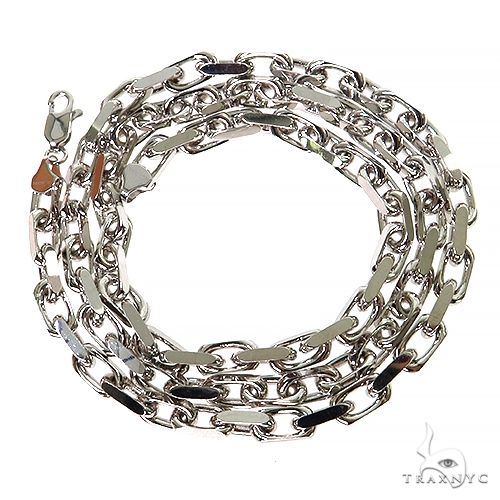 14k White Gold Solid Anchor link chain 4.8mm 22 inches   68381