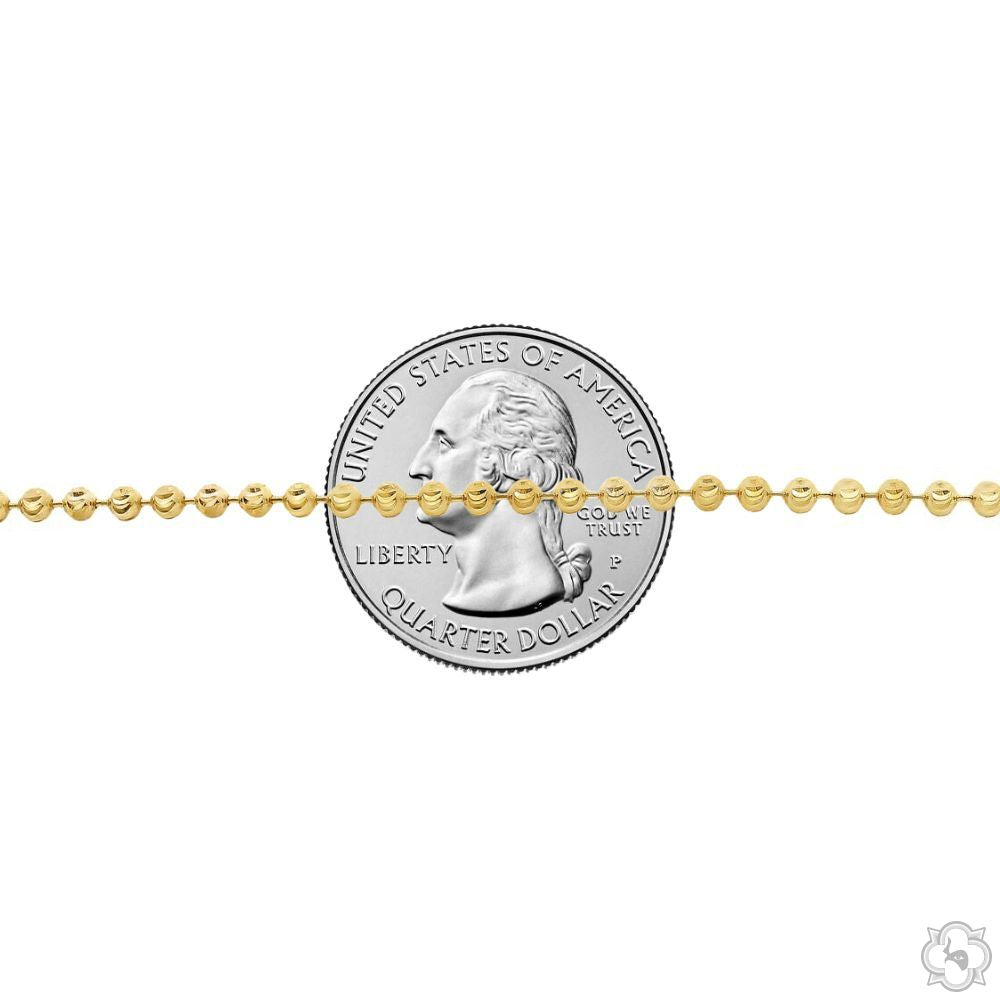 14K Gold Moon Cut Chain 22 Inches 2.9mm   64608
