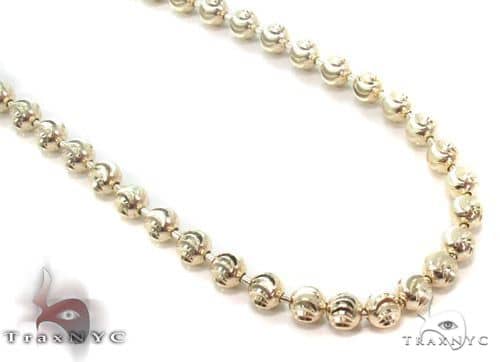 14K Gold Moon Cut Chain 24 Inches 5mm   65882