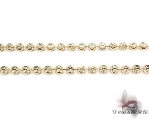 14K Gold Moon Cut Chain 24 Inches 5mm   65882
