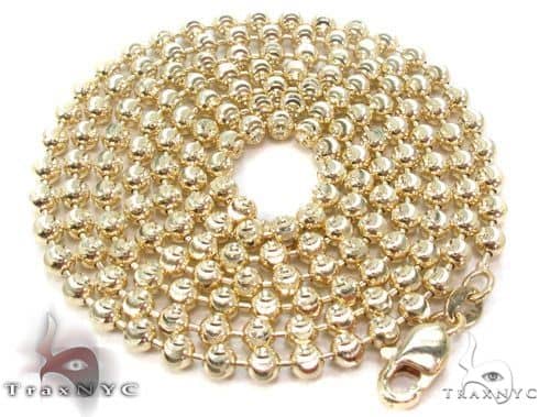 14K Gold Moon Cut Chain 24 Inches 5mm   65882
