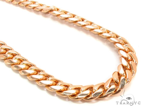 14K Rose Gold Solid Miami Cuban Link Chain 30 Inches 9mm   36150