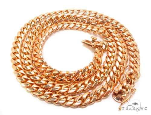14K Rose Gold Solid Miami Cuban Link Chain 30 Inches 9mm   36150