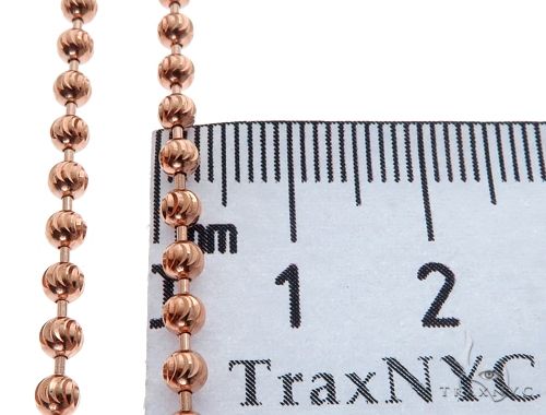 14K Rose Gold Moon Cut Chain 20 Inches 3mm   64607