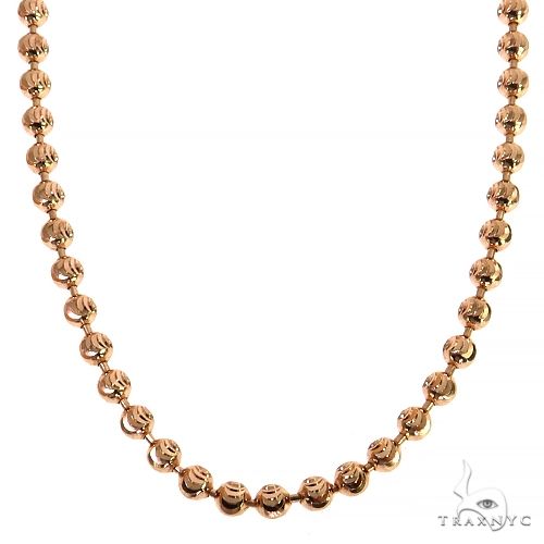 14K Rose Gold Moon Cut Chain 20 Inches 3mm   64607