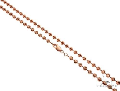 14K Rose Gold Moon Cut Chain 24 Inches 5mm   65889