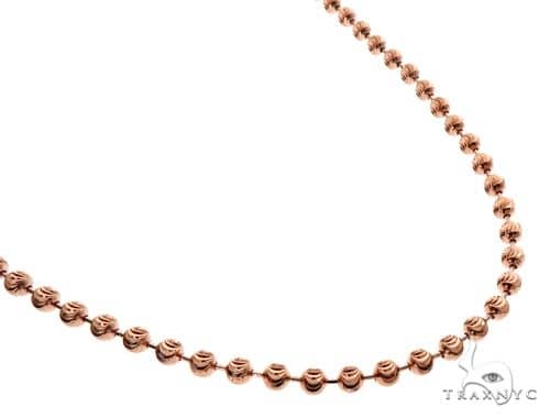 14K Rose Gold Moon Cut Chain 24 Inches 5mm   65889