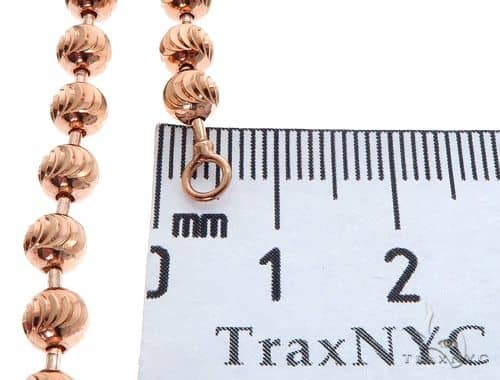 14K Rose Gold Moon Cut Chain 24 Inches 5mm   65889