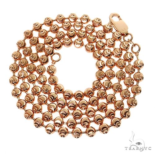 14K Rose Gold Moon Cut Chain 26 Inches 4mm   64611