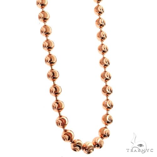 14K Rose Gold Moon Cut Chain 26 Inches 4mm   64611