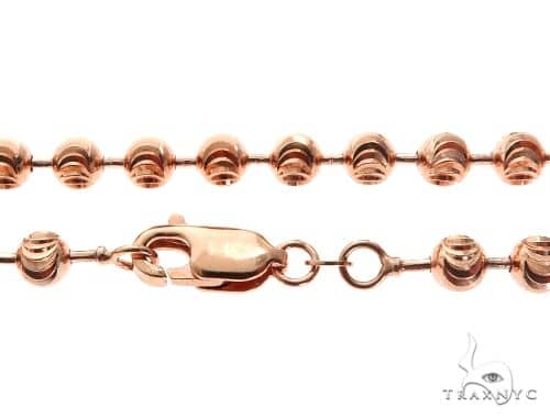14K Rose Gold Moon Cut Chain 28 Inches 5mm   65887