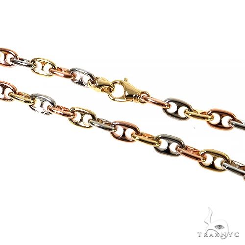 14k Three-color Gold Solid Anchor Link Chain 24 Inches 7.2mm 67398