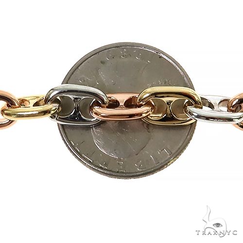 14k Three-color Gold Solid Anchor Link Chain 24 Inches 7.2mm 67398
