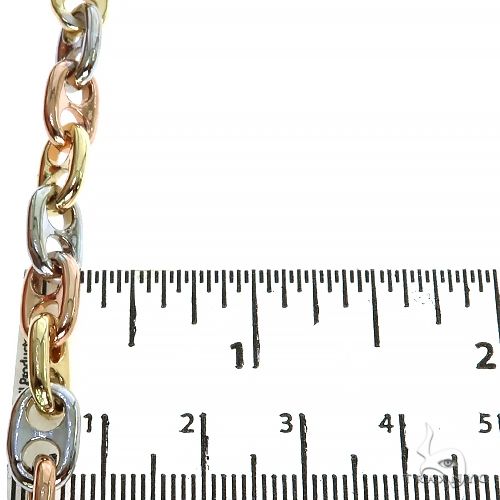14k Three-color Gold Solid Anchor Link Chain 24 Inches 7.2mm 67398