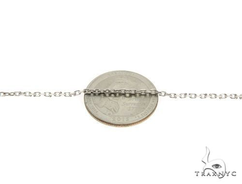 14K White Gold Solid Cable Link Chain 16 Inches 1.4mm   64399