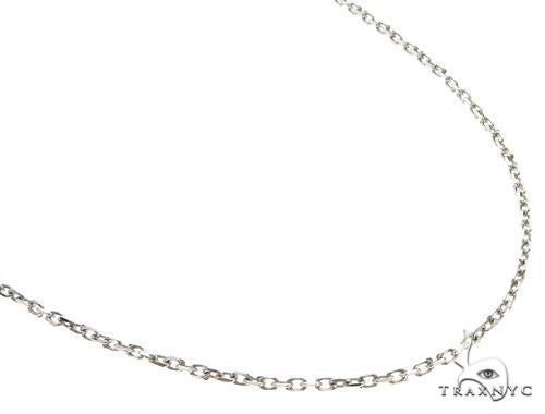 14K White Gold Cable Link Chain 18 Inches 1.4mm   64400