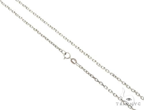 14K White Gold Cable Link Chain 24 Inches 1.4mm   64403
