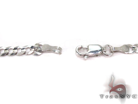 14K White Gold Solid Curb Link Chain 20 Inches 3.7mm   31653
