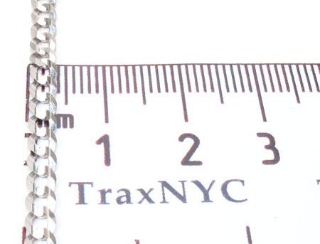 14K White Gold Solid Curb Link Chain 20 Inches 3.7mm   31653