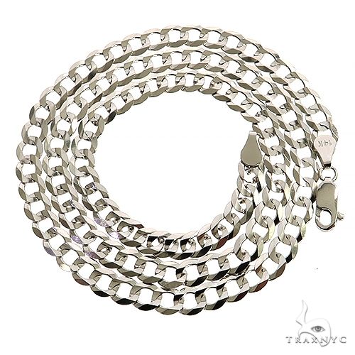 14K White Gold Solid Curb Link Chain 20 Inches 5.7mm   31646