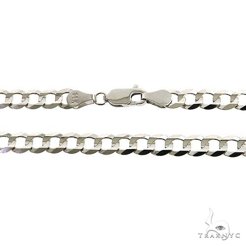 14K White Gold Solid Curb Link Chain 20 Inches 5.7mm   31646