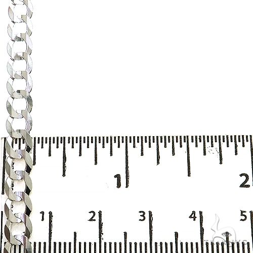 14K White Gold Solid Curb Link Chain 20 Inches 5.7mm   31646