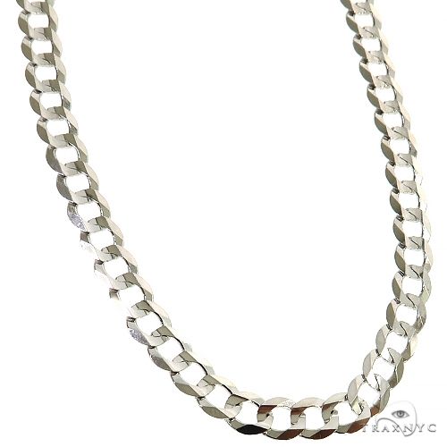 14K White Gold Solid Curb Link Chain 20 Inches 5.7mm   31646