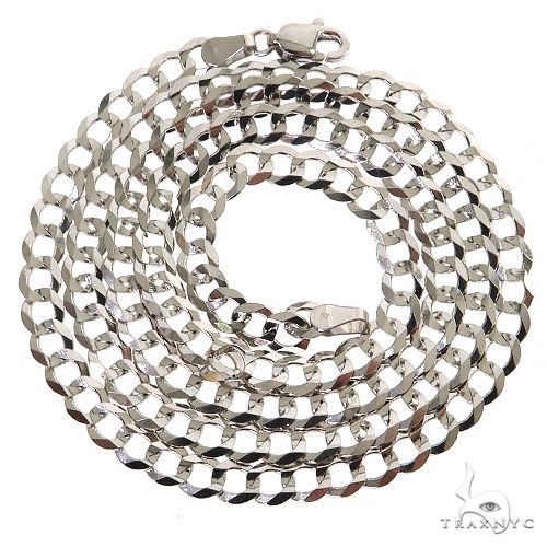 14K White Gold Solid Curb Link Chain 22 Inches 4.7mm   31651