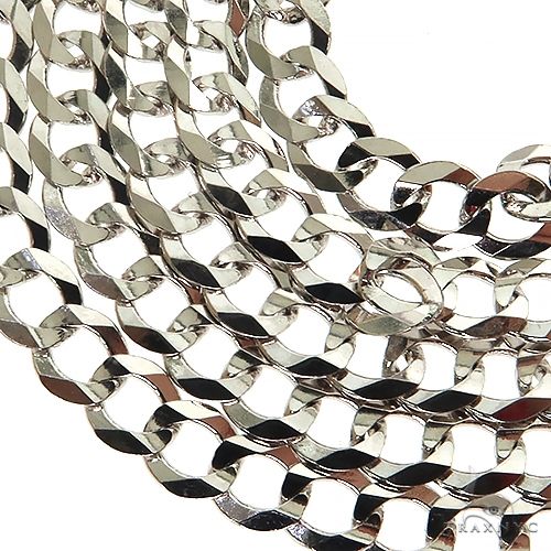 14K White Gold Solid Curb Link Chain 22 Inches 4.7mm   31651