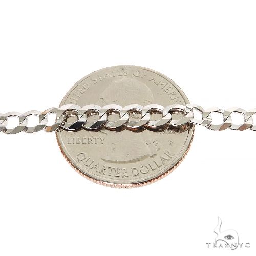 14K White Gold Solid Curb Chain 24 Inches 4.7mm   31649