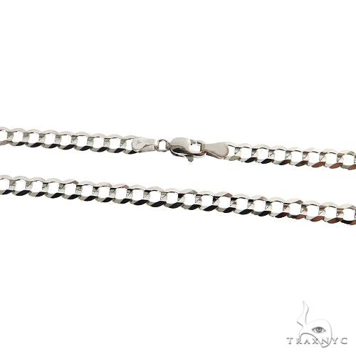 14K White Gold Solid Curb Chain 24 Inches 4.7mm   31649