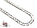 14K White Gold Solid Curb Chain 22 Inches 3.7mm   31656