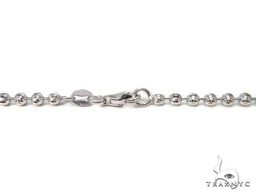 14K White Gold Moon Cut Link Chain 22 Inches 3mm   64800