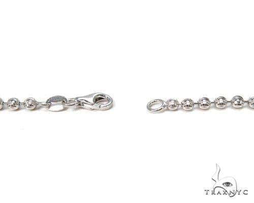 14K White Gold Moon Cut Link Chain 22 Inches 3mm   64800