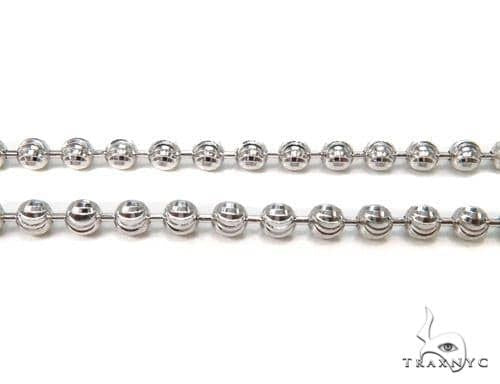 14K White Gold Moon Cut Link Chain 26 Inches 3.5mm   65893