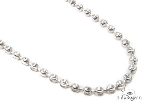 14K White Gold Moon Cut Link Chain 26 Inches 3mm   64802