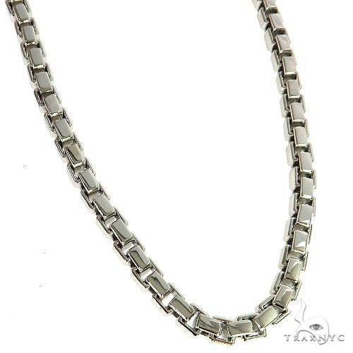 14K White Gold Solid Box Link  5.1mm  26 Inches  68168