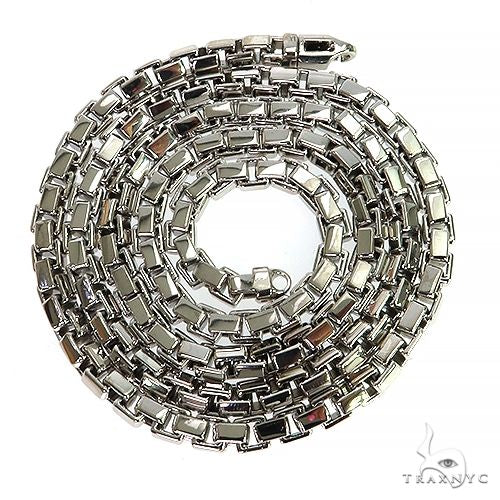 14K White Gold Solid Box Link  5.1mm  26 Inches  68168