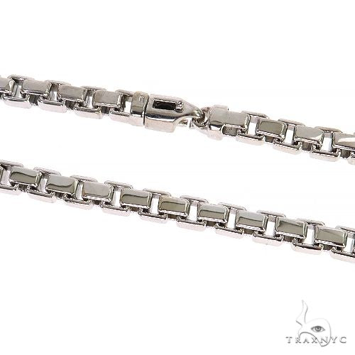 14K White Gold Solid Box Link  5.1mm  26 Inches  68168