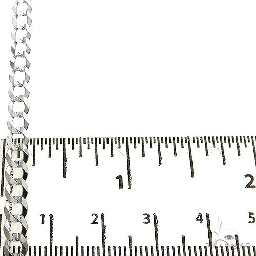 14K White Gold Solid Curb Link Chain 20 Inches 4.5mm   31652