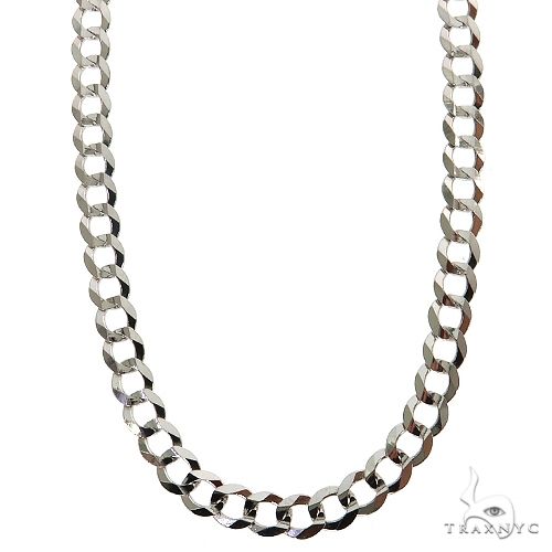 14K White Gold Solid Curb Link Chain 20 Inches 4.5mm   31652