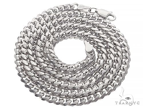 14K White Gold Solid Miami Cuban Link Chain 26 Inches 5mm 65586