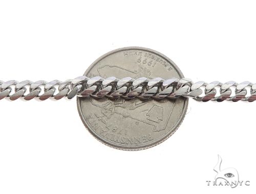 14K White Gold Solid Miami Cuban Link Chain 26 Inches 5mm 65586