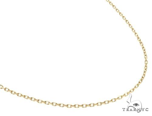 14K Yellow Gold Cable Link Chain 16 Inches 1.4mm   64394