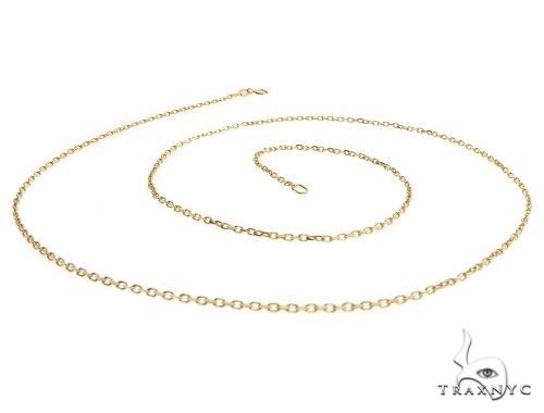 14K Yellow Gold Cable Link Chain 16 Inches 1.4mm   64394