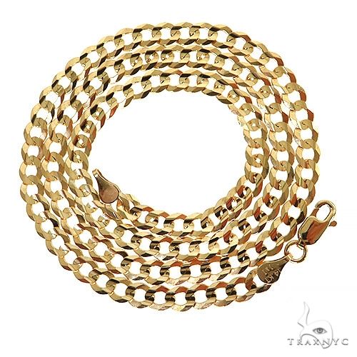 14K Yellow Gold Curb Link Chain 5.7mm 24 Inches   67053